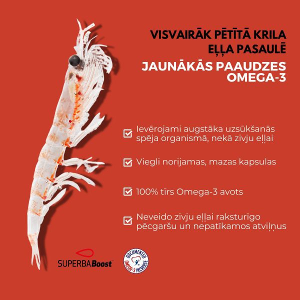 LYL Krill Oil Superba BOOST™ Omega-3 Koncentrāts, 30 kapsulas