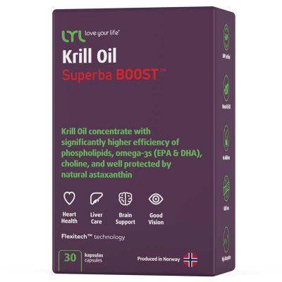LYL Krill Oil bioefektīvākā Omega-3 ar fosfolipīdiem, 30 kapsulas