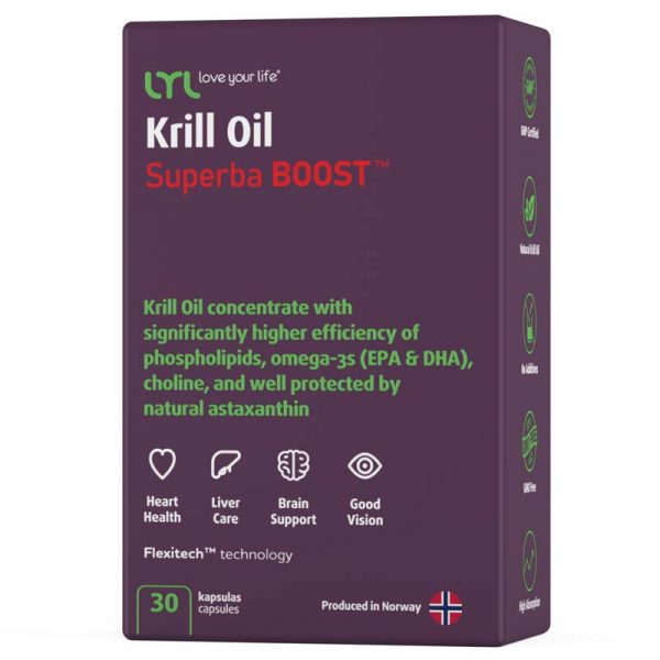 LYL Krill Oil bioefektīvākā Omega-3 ar fosfolipīdiem, 30 kapsulas