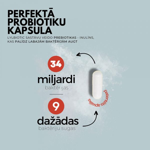 LYL BIOTIC probiotikas & prebiotikas, 14 kapsulas