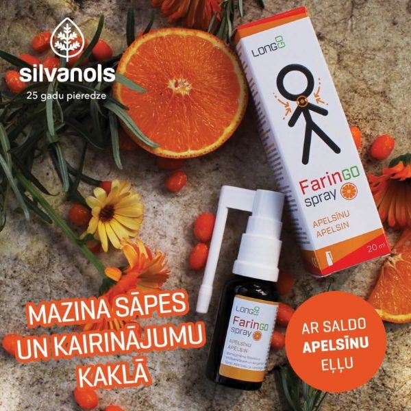 Silvanols Faringospray apelsīns 20 ml