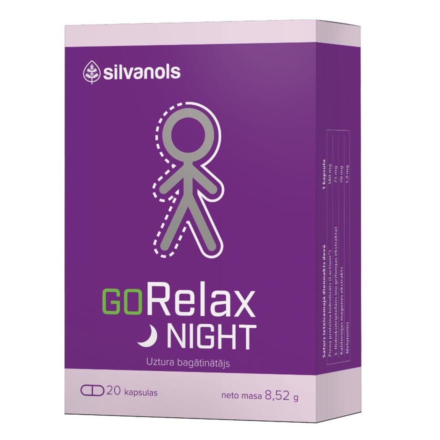 Silvanols GoRelax Night 20 kapsulas