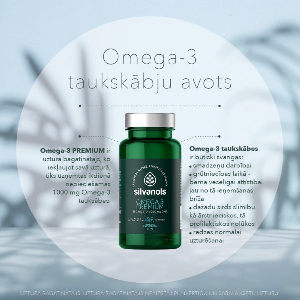 Silvanols OMEGA 3 PREMIUM 60 kapsulas taukskabju avots