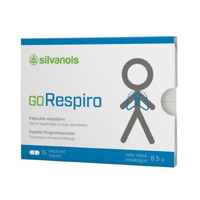 Silvanols GoRespiro, elpceļu veselībai un pret klepu, 15 kapsulas