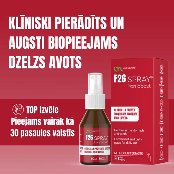 LYL F26 SPRAY® iron boost 60 ml – paaugstinātas efektivitātes dzelzs avots