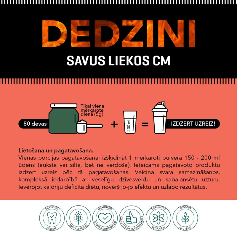 Silvanols DET’X SLIM ķermeņa svara samazināšanai, 400 g Silvanols DET’X SLIM ķermeņa svara samazināšanai, 400 g