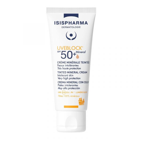 ISISPHARMA UVEBLOCK SPF 50+ Mineral tonēts minerālo filtru krēms 40ml