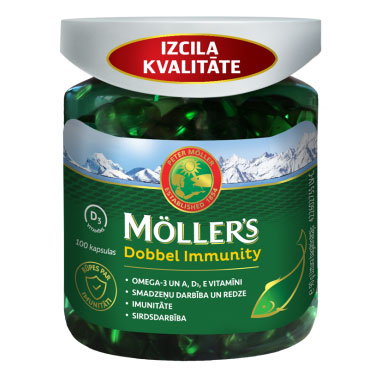 MOLLERS Dobbel Immunity рыбий жир капсулы, 100 шт.