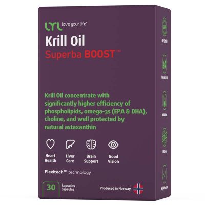 LYL Krill Oil bioefektīvākā Omega-3 ar fosfolipīdiem, 30 kapsulas
