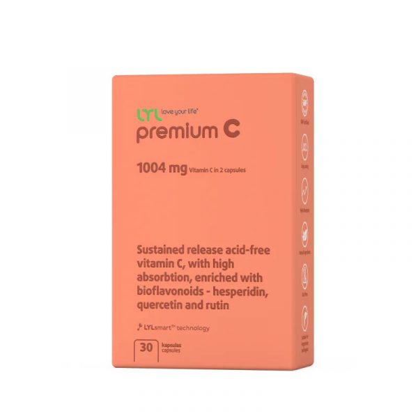 LYL premium C, C vitamīns ar bioflavonoīdiem,1000mg