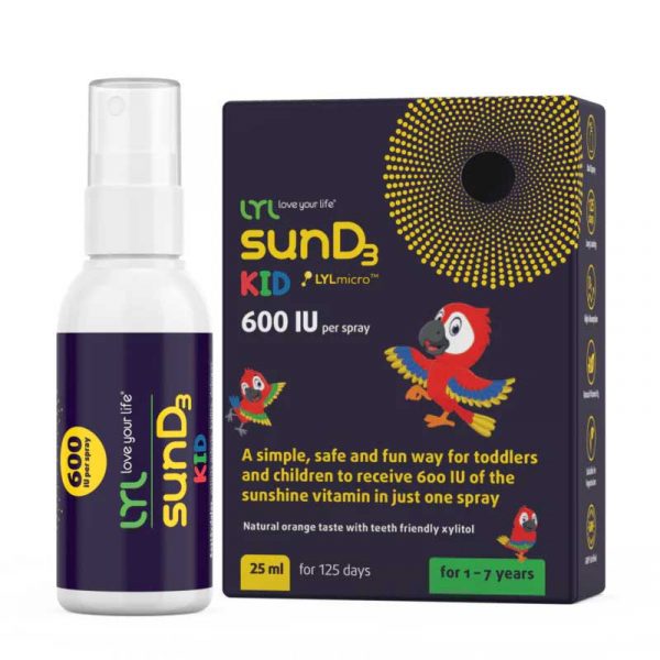 LYL sunD3 Kid 600SV sprejs 25ml, D vitamīns bērniem
