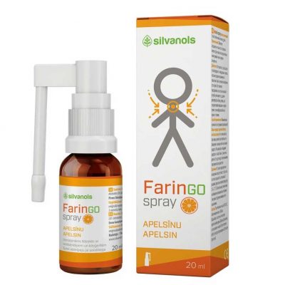 Silvanols Faringospray apelsīns 20ml pret kakla sāpēm