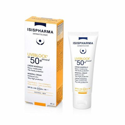 ISISPHARMA UVEBLOCK SPF50+ Mineral Invisible minerālo filtru saules aizsargkrēms sejai, 40ml