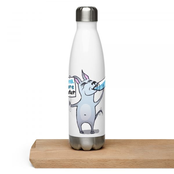 stainless steel water bottle white 17oz front 645e972e90637
