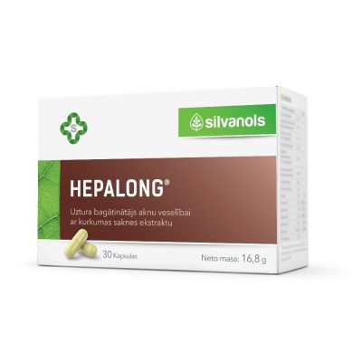 Silvanols Hepalong Aknu veselībai ar kurkumas ekstraktu, 30 kaps.