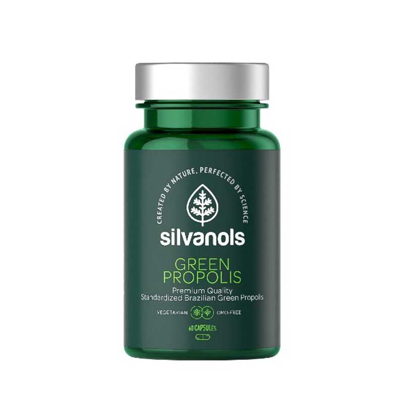 Silvanols Green Propolis zaļais propoliss 60 kaps. Silvanols Green Propolis zaļais propoliss 60 kaps.
