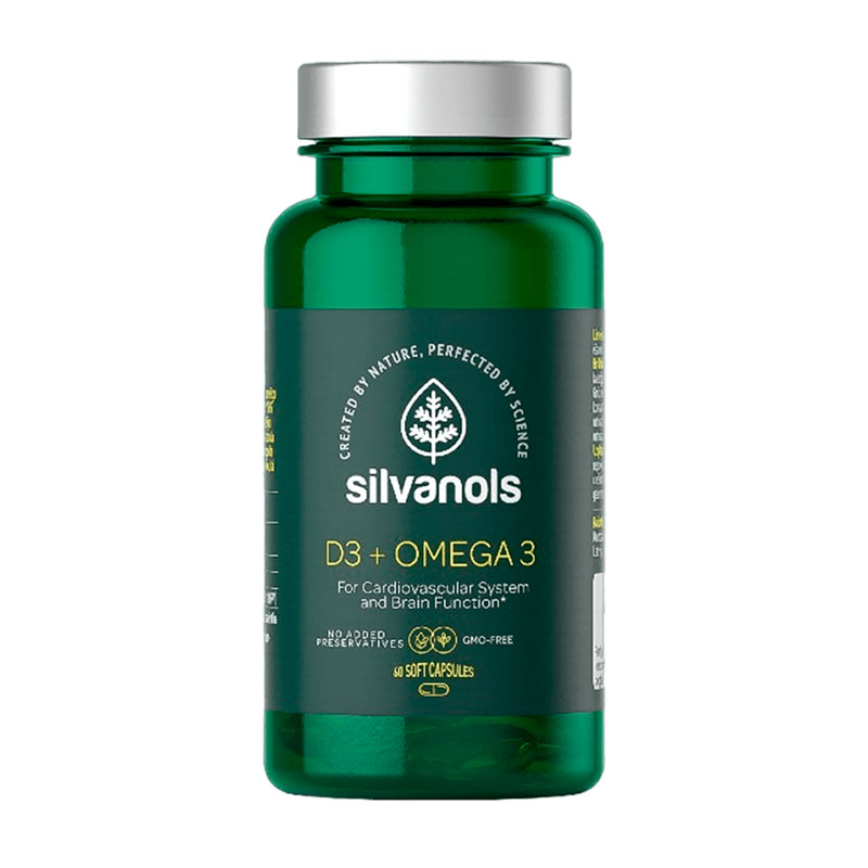 D3 vitamīns + Omega-3 vienā kapsulā, 60 kapsulas