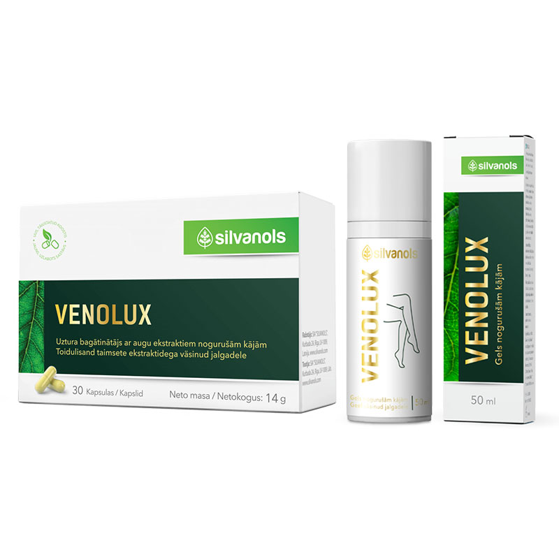 Silvanols VENOLUX komplekts vēnu veselībai un labsajūtai Silvanols VENOLUX komplekts vēnu veselībai un labsajūtai