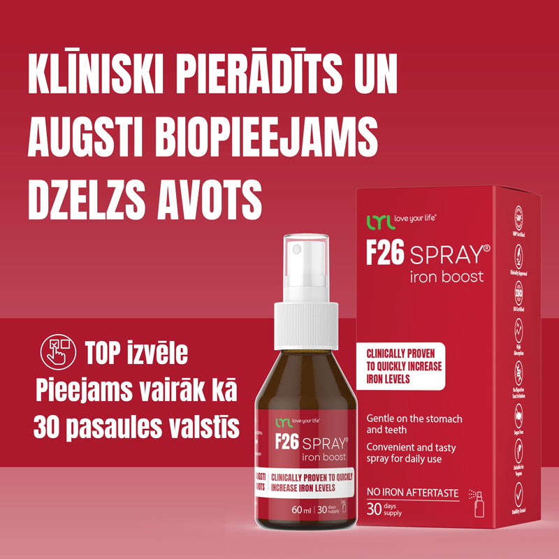 LYL F26 SPRAY® iron boost 60 ml – paaugstinātas efektivitātes dzelzs avots LYL F26 SPRAY® iron boost 60 ml – paaugstinātas efektivitātes dzelzs avots